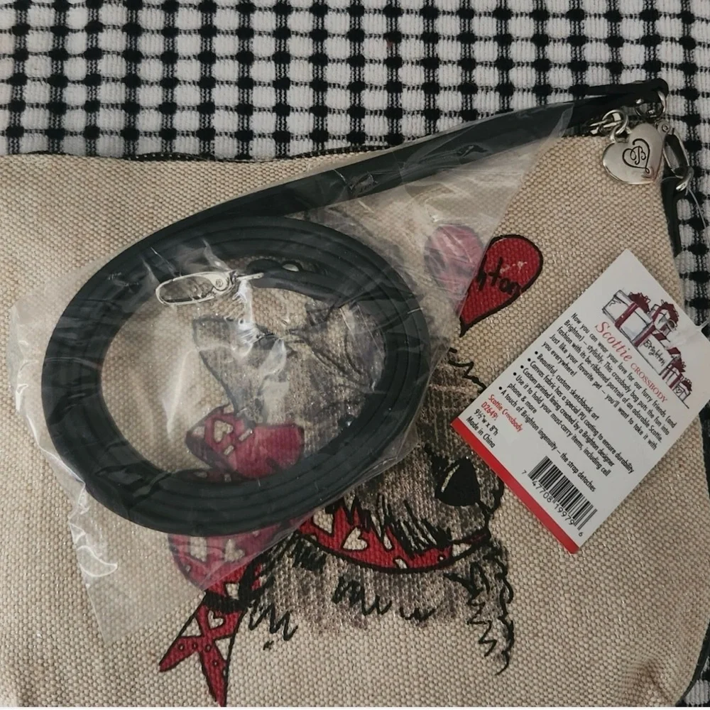 NWT  Brighton "Scottie Dog Crossbody" Canvas Purse/Clutch - Picture 4 of 7